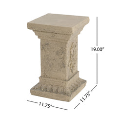 Pedestal Column Plant Stand, 19 Inch, Indoor and Outdoor