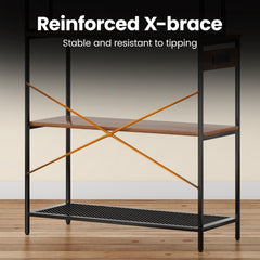 Large 5-Tier Bakers Rack with Electrical Outlets, 39 Inch Microwave Stand & Coffee Bar, Kitchen Storage Shelf for Home, Counter Space Organizer