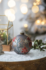 D3.9" Christmas Ball Ornaments, Glass Decorative Hanging Ball Christmas Tree Ornaments for Holiday Party Decorations, Set of 6