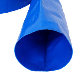 3"x100FT Pool Backwash Hose, Blue Heavy Duty Reinforced PVC Lay Flat Water Discharge Hose for Swimming Pool Filter Pump,with 2 Clamp