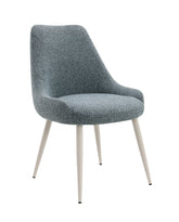 Laela Light Blue Boucle & Bone White Table Side Chair (Set of 2)