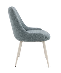 Laela Light Blue Boucle & Bone White Table Side Chair (Set of 2)