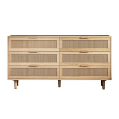 59.06"6-Drawers Rattan Storage Cabinet Rattan Drawer,for Bedroom,Living Room,Natural (Same SKU:W757121586)