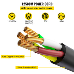 25Ft 50 Amp RV Extension Cord Durable Premium Power Cord RV 26.5mm Wire Diameter Extension Cord Copper Wire RV Cord Power Supply Cable for Trailer Motorhome Camper with Handles
