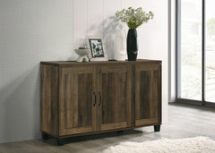 Cortona 45"W Dark Dusty Oak Finish 3-Door Shoe Cabinet