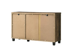 Cortona 45"W Dark Dusty Oak Finish 3-Door Shoe Cabinet