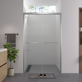 44-48"x76" Aluminum Frame Double Sliding Shower Door,Bypass Bathroom Sliding Door with Premium 1/4" (6mm) Clear Tempered Glass, Chrome Hardware Sliding Glass Shower Enclosure,Chrome Finished