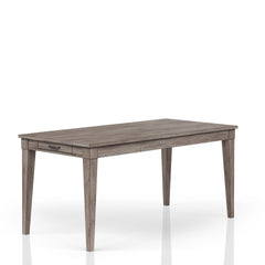 Rustic Gray Dining Table Two Storage Drawers and Leaf