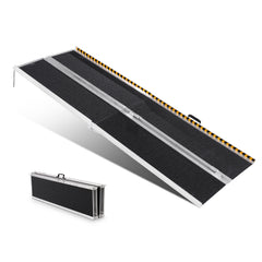 Portable Wheelchair Ramp, 8 ft 800 lbs Capacity, Non-Slip Aluminum Folding Threshold Ramp, Foldable Mobility Scooter Ramp Wheel Chair Ramp, Handicap Ramp for Home Steps, Stairs, Doorways, Curbs