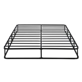 Queen Mattress Foundation 1pc Black Metal Frame with Textured Fabric Cover