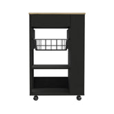 Wenge and Light Oak 5-Shelf 1-Drawer Kitchen Cart