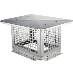 Chimney Cap, 13 x 9 inch, 304 Stainless Steel Fireplace Chimney Cover, Not Easily Toppled & Practical Accessories & Easy Installation, Fits Mesh Flue Covers Outside Clay Flue Shingles, Silver