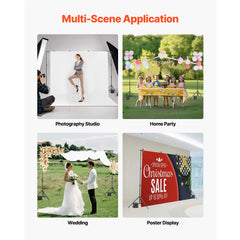Backdrop Stand, 6.5 x 10 ft Adjustable Photo Backdrop Stand Kit, Portable Background Backdrop Stand with 5 Crossbars, Heavy Duty Projector Screen Stand, for Wedding, Photo Video Studio & Party