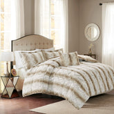 Full/Queen 4PC Faux Fur Comforter Set