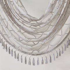 Diamond Sheer Embroidered Waterfall Valance Grey 38x46"