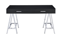 Coleen Black High Gloss & Chrome Finish Writing Desk