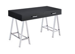 Coleen Black High Gloss & Chrome Finish Writing Desk