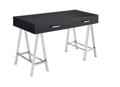 Coleen Black High Gloss & Chrome Finish Writing Desk