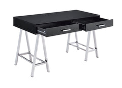 Coleen Black High Gloss & Chrome Finish Writing Desk
