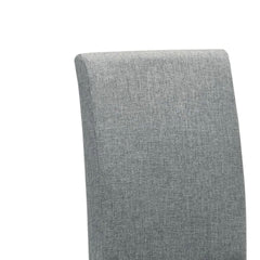 Muly Side Dining Chair Set of 4, Fabric Seating, Gray Brown Wood