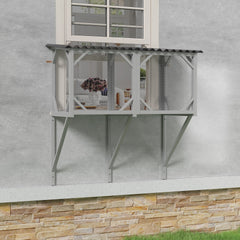 Cat Catio, Cat Window Perch for Large Indoor Cats - for Sunbathing, Napping & Overlooking, Wooden Cat Window Hammock for Safely Enjoying The Outdoor Sights Scents and Sounds