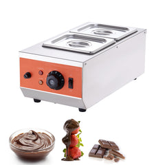 Chocolate Tempering Machine, 9 Lbs 2 Tanks Chocolate Melting Pot with TEMP Control 86~185℉, 800W Stainless Steel Electric Commercial Food Warmer For Chocolate/Milk/Cream Melting and Heating