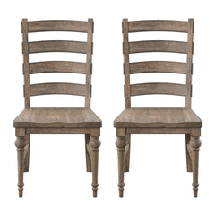 Taupe Ladderback Dining Chairs, Set of 2