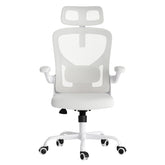 Ergonomic Office Chair, Home Office Desk Chair with Headrest, High Back Computer Chair with Armrests and Adjustable Lumbar Support for Home Office Study Room, White