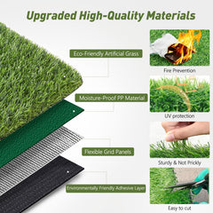 Realistic Deluxe Artificial Grass Synthetic Thick Lawn Turf Carpet (6 FT x10 FT (60 Square FT))