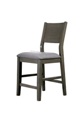 Contemporary Gray Set of 2pc High Chairs Padded Fabric Cushions Counter Height Chairs Dining Room Furniture