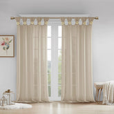 Floral Embellished Cuff Tab Top Solid Curtain Panel(Only 1 Pc Panel)