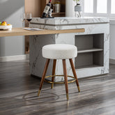 MoMo Boucle Upholstered Counter Height Stool, 360° Swivel