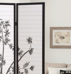 Roundhill 3-Panel Oriental Shoji Screen/Room Divider, Black