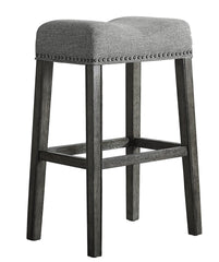 CoCo Upholstered Backless Saddle Seat Bar Stools 29" height Set of 2, Gray