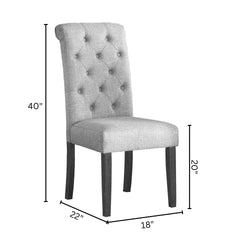 Leviton Solid Wood Tufted Asons Dining Chair, Set of 2, Purple