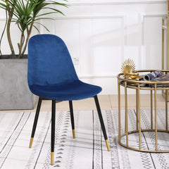 Lassan Contemporary Fabric Dining Chairs, Set of 4, Blue
