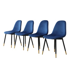 Lassan Contemporary Fabric Dining Chairs, Set of 4, Blue