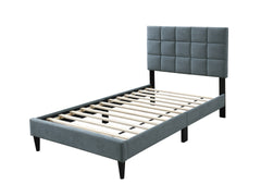 Twin Size Bed 1pc Middle Support Legs Adjustable Headboard Gray Finish Bedroom Furniture