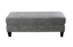 Contemporary Style Ottoman Gray Color Chenille 1pc Ottomans Living Room Furniture Plush Seat