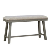 Light Gray Finish Counter Height Bench Foam Cushioned Seat Industrial Design Kitchen Dining Furniture 1pc
