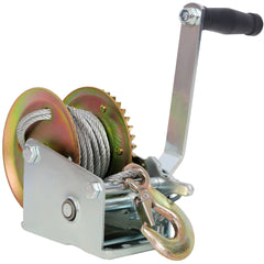 1600LBS Hand Winch,with 32.8FT Steel Cable,Galvanized Shell,4.1:1 Gear Ratio Portable Winch,Two-Way Ratchet,Manual Operated Hand Crank Winch for Trailer, Boat or ATV Towing