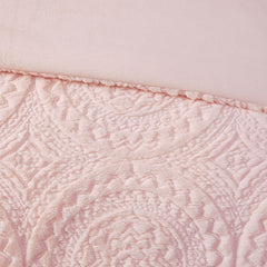 Twin Embroidered Medallion Faux Fur Ultra Plush Comforter Mini Set