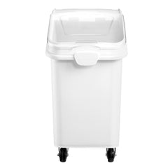 27 Gallon Ingredient Storage Bin 500 Cup Ingredient Bin with Scoop and Sliding Lid Commercial Food Container Ideal for Kitchen, White