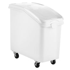 27 Gallon Ingredient Storage Bin 500 Cup Ingredient Bin with Scoop and Sliding Lid Commercial Food Container Ideal for Kitchen, White