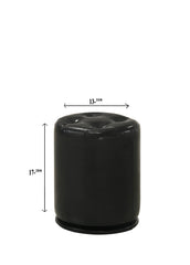 1pc Glam Contemporary Upholstered Round Swivel Vanity Stool Button Tufted Seat Black