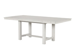 Rustic White Oak Dining Table w Leaves Block Trestle Base 1pc Table Dining Room Furniture