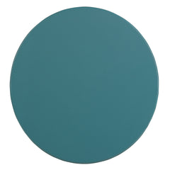 Teal Round Side Table with Bottom Shelf