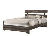 1pc Rustic Queen Platform Bed Slat Headboard Low-profile Bed Frame Brown Finish Contemporary Bedroom Furniture