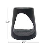MGO Hollow Side Table, Wood-like texture, Black Color