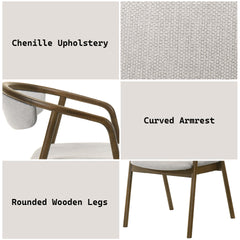 Delina Chenille & Walnut Side Chair